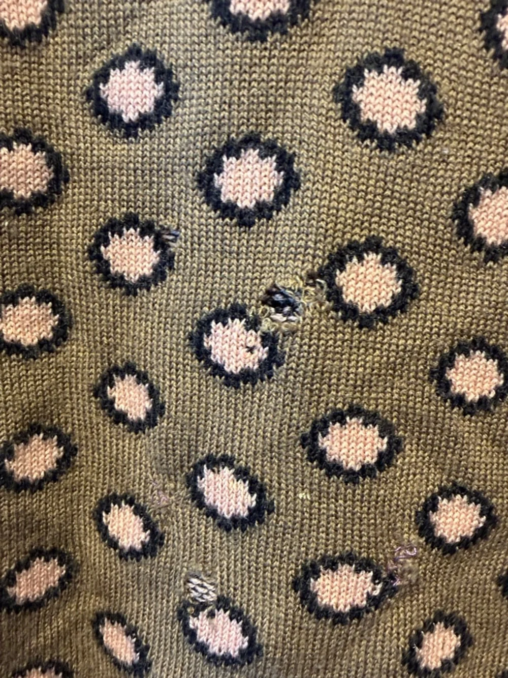 Vintage Valentino Brown and Pink Distressed Crewneck Sweater
